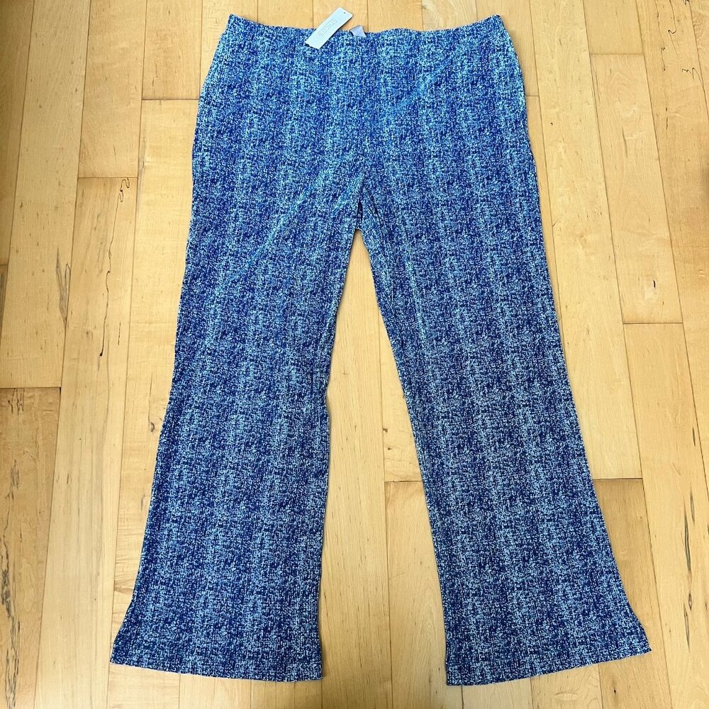 Chico's Easywear Cool Texture Pleated Pants - Lightweight & Relaxed sz 2 Short